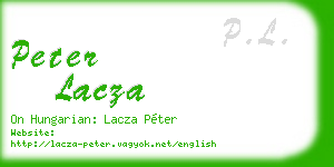 peter lacza business card