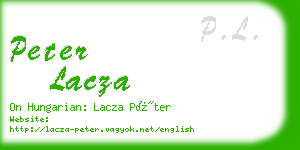 peter lacza business card
